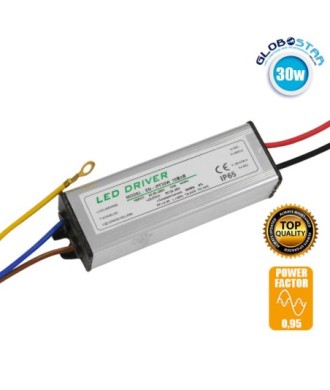 Μετασχηματιστής Προβολέα LED 30W IN 230V OUT 900mA DC 0.95PF GloboStar 47854